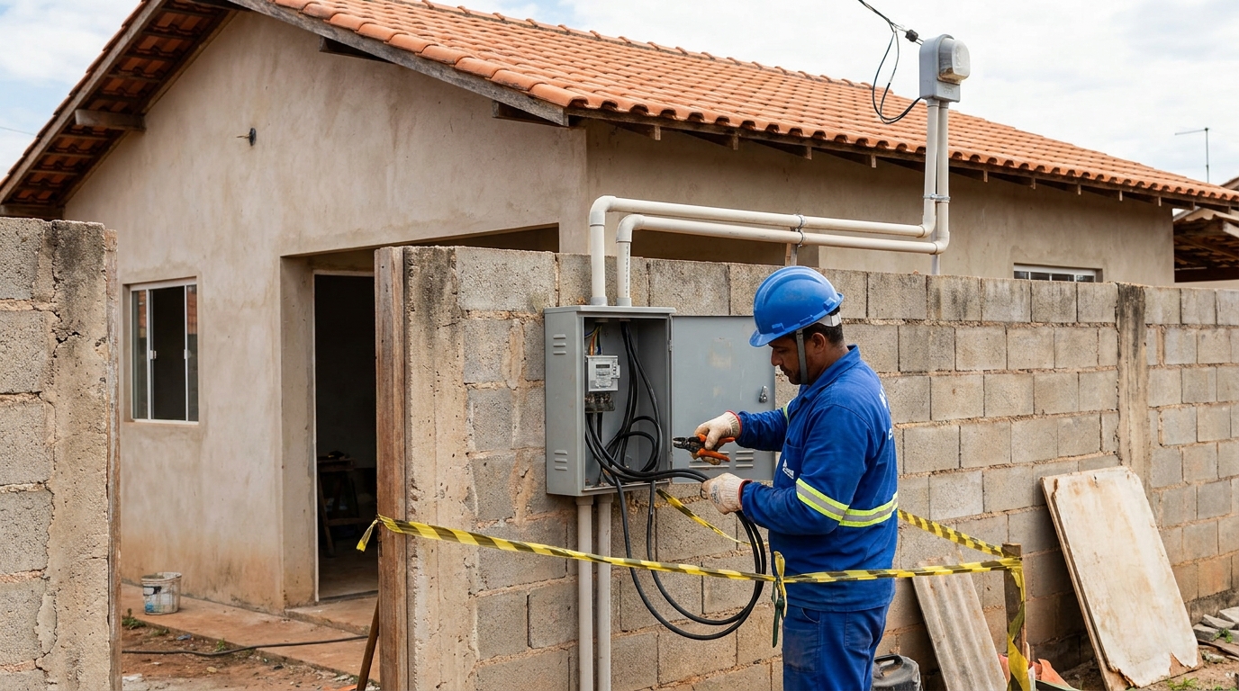 Eletricista instalando padrao de energia em Uberaba‑MG