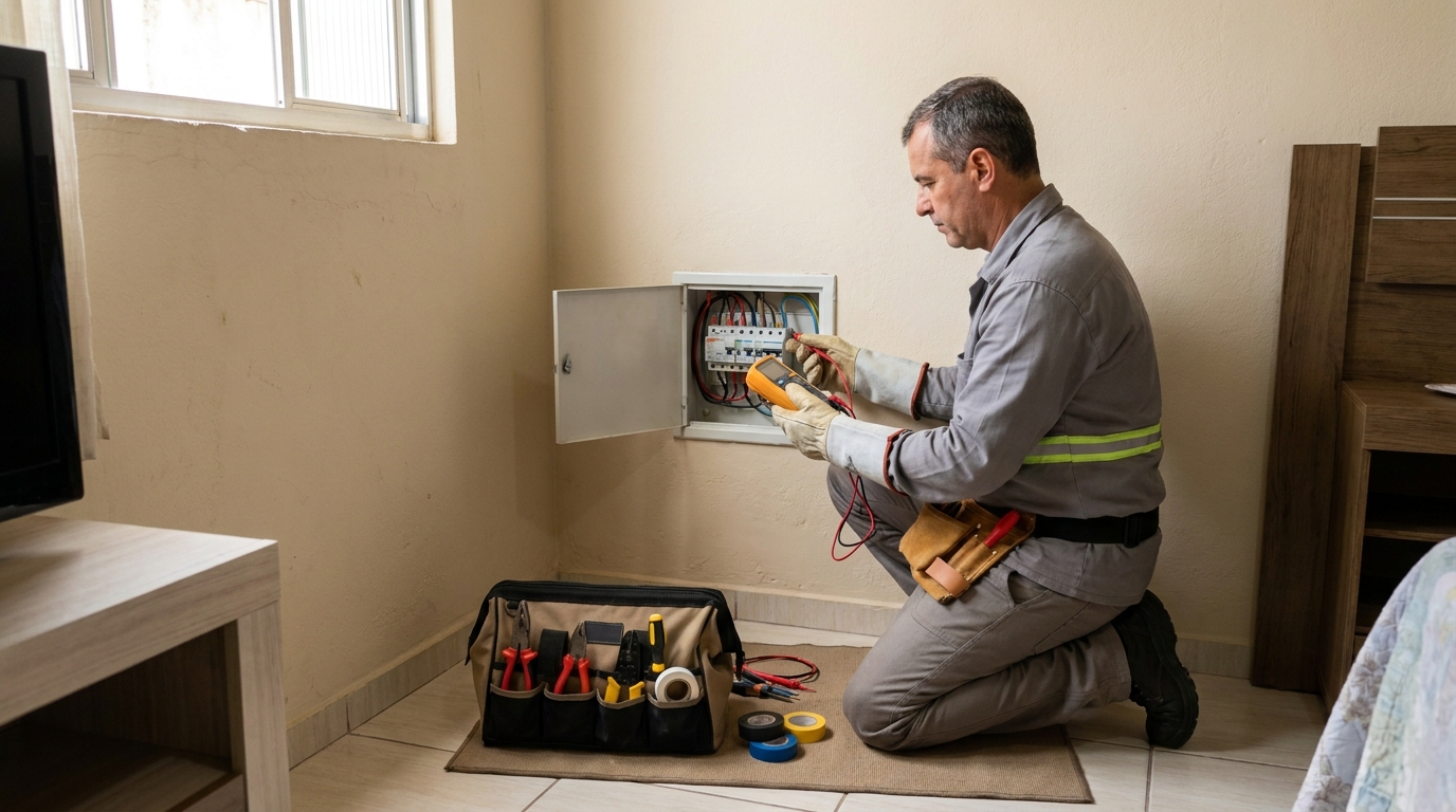 Eletricista trabalhando em Uberaba‑MG