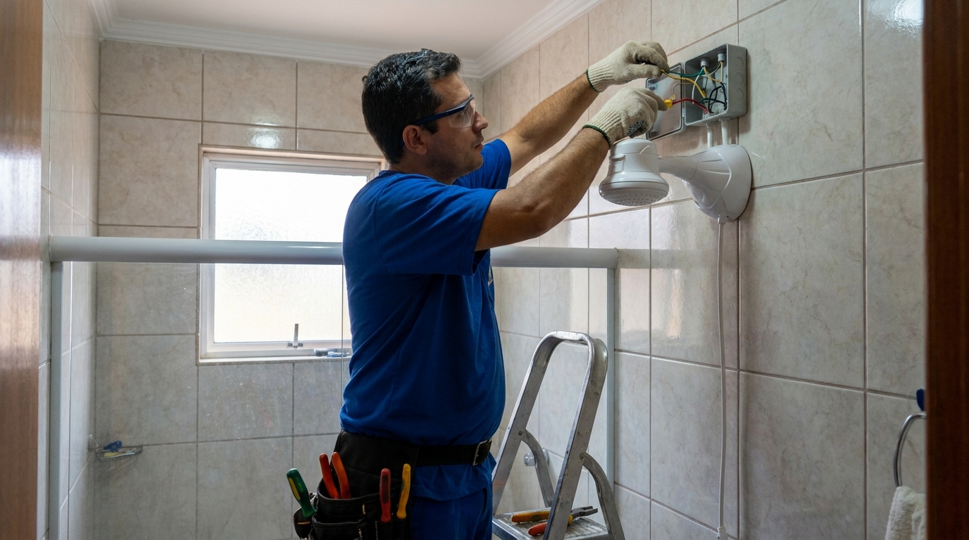 Instalacao de chuveiro eletrico profissional em Uberaba‑MG