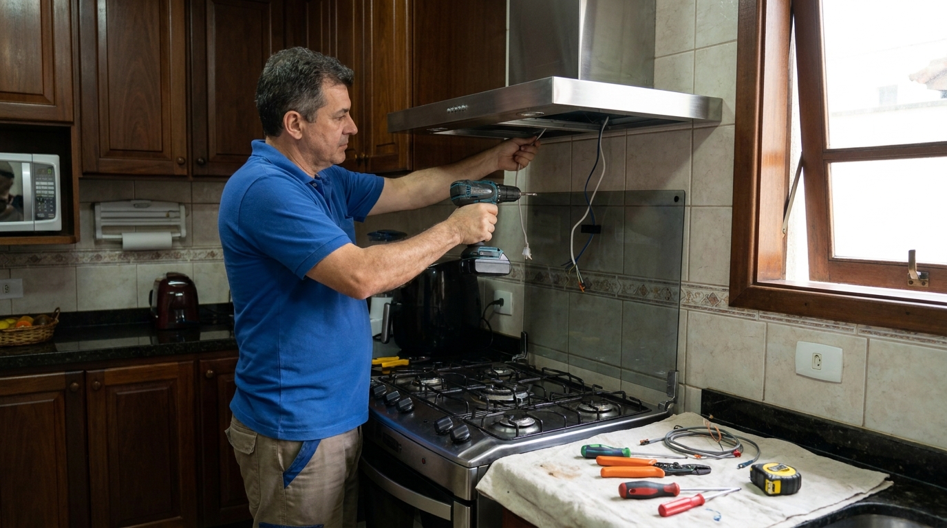Instalacao de coifa e exaustor residencial em Uberaba‑MG