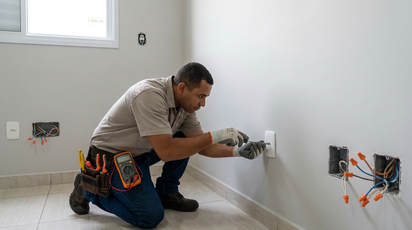 Instalacao de tomada e interruptor em Uberaba‑MG