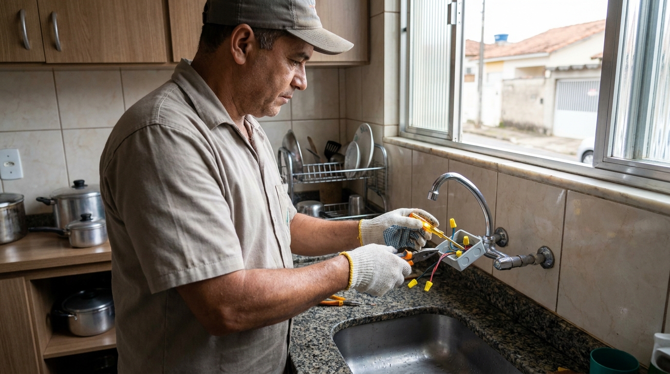 Instalacao de torneira eletrica profissional em Uberaba‑MG