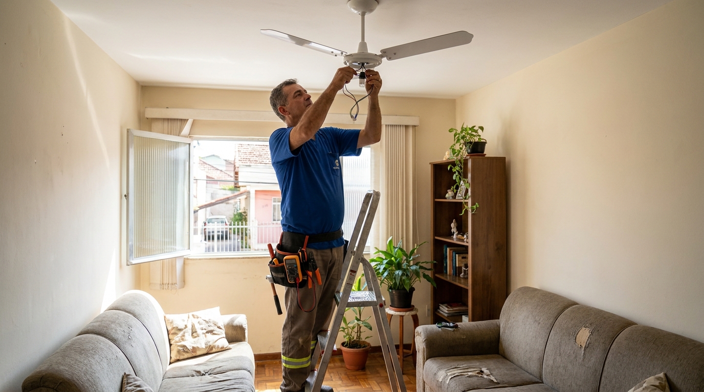 Instalacao de ventilador de teto em Uberaba‑MG