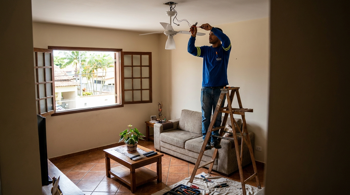 Instalacao de ventilador de teto profissional em Uberaba‑MG