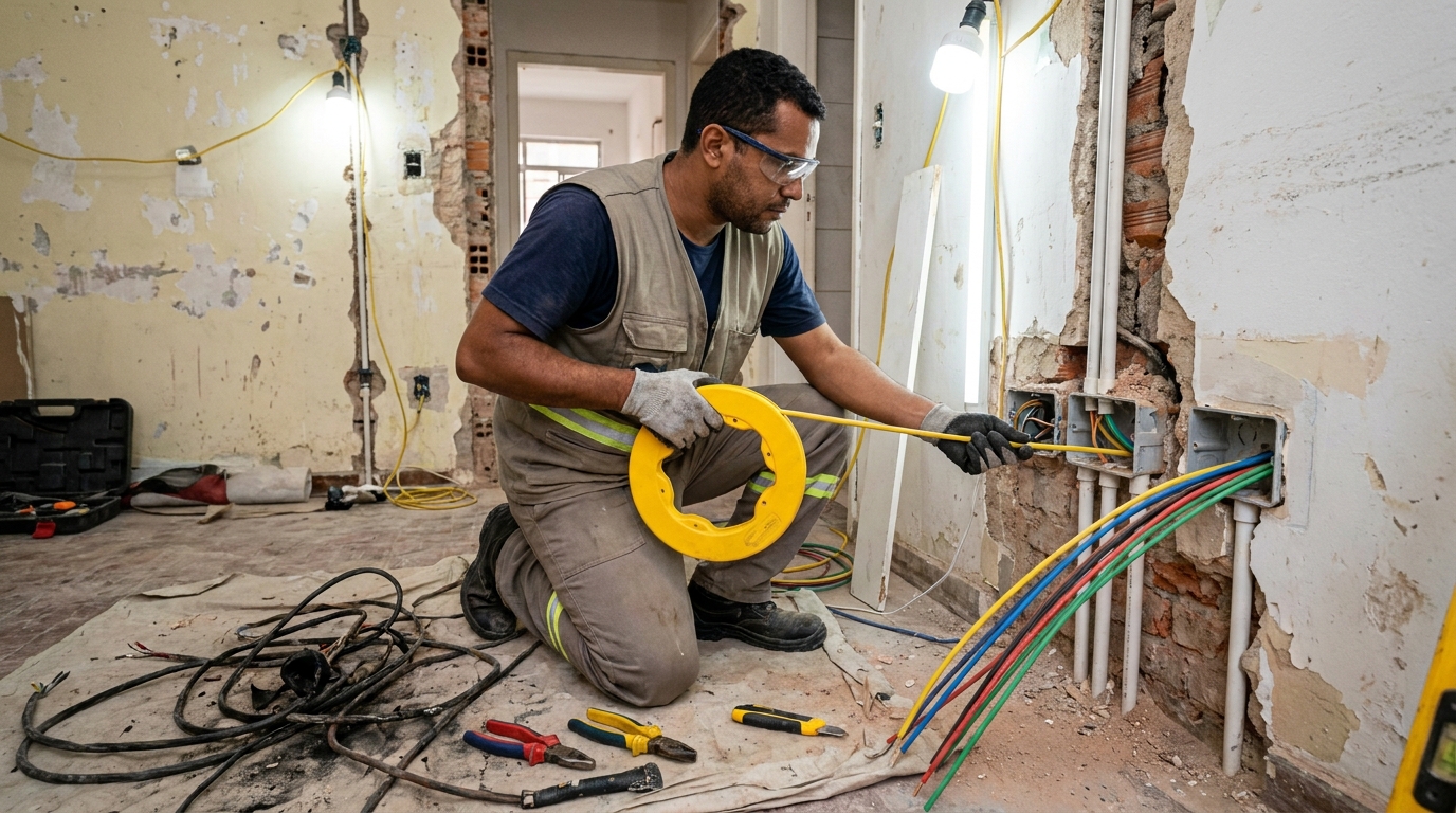 Troca de fiacao eletrica profissional em Uberaba‑MG